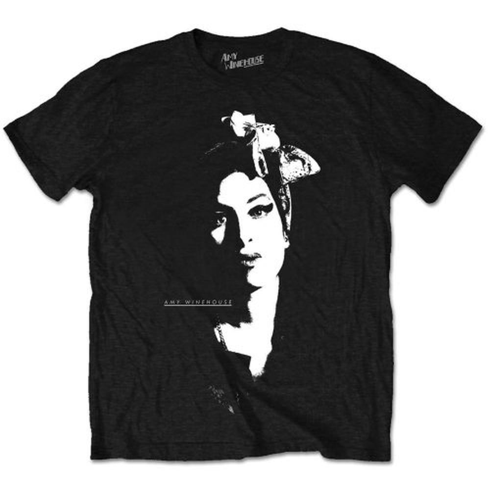 Amy Winehouse - Scarf Portrait Heren Tshirt - Zwart